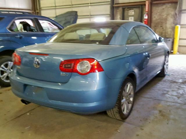 WVWBA71F57V005029 - 2007 VOLKSWAGEN EOS 2.0T BLUE photo 4