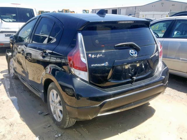 JTDKDTB39H1597080 - 2017 TOYOTA PRIUS C BLACK photo 3