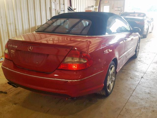 WDBTK72F47T087345 - 2007 MERCEDES-BENZ CLK 550 RED photo 4