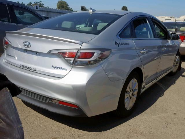 KMHE24L13HA055491 - 2017 HYUNDAI SONATA HYB SILVER photo 4