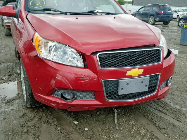 KL1TG6DE0BB225258 - 2011 CHEVROLET AVEO LT RED photo 9