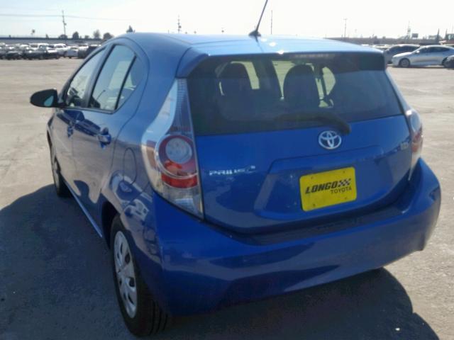 JTDKDTB34E1559719 - 2014 TOYOTA PRIUS C BLUE photo 3