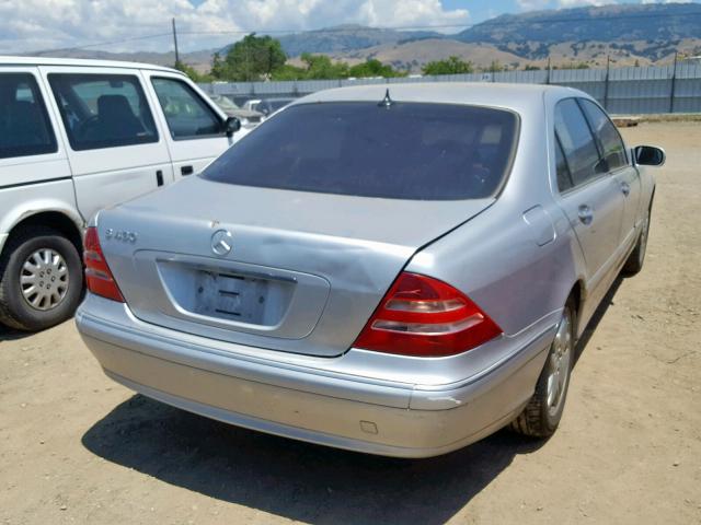 WDBNG70J92A292911 - 2002 MERCEDES-BENZ S 430 SILVER photo 4