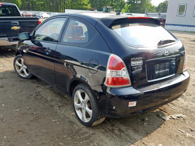 KMHCN36C27U025711 - 2007 HYUNDAI ACCENT SE BLACK photo 3