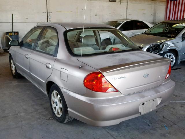 KNAFB121745313617 - 2004 KIA SPECTRA BA TAN photo 3