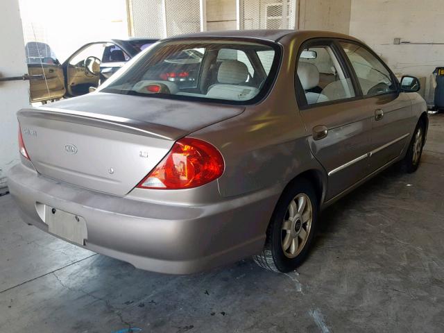 KNAFB121745313617 - 2004 KIA SPECTRA BA TAN photo 4