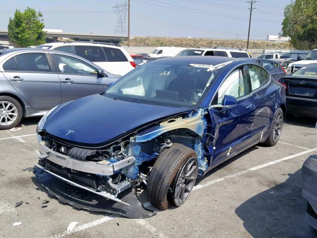 5YJ3E1EB3JF112583 - 2018 TESLA MODEL 3 BLUE photo 2