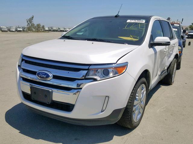 2FMDK4JC5EBA90906 - 2014 FORD EDGE SEL WHITE photo 2