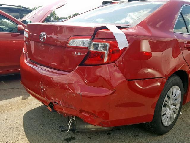 4T4BF1FK1DR312348 - 2013 TOYOTA CAMRY L RED photo 9