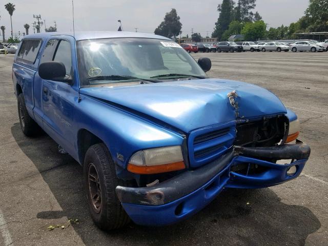 1B7GL22N6YS789796 - 2000 DODGE DAKOTA BLUE photo 1