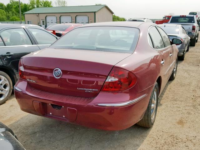 2G4WD532951326721 - 2005 BUICK LACROSSE C RED photo 4