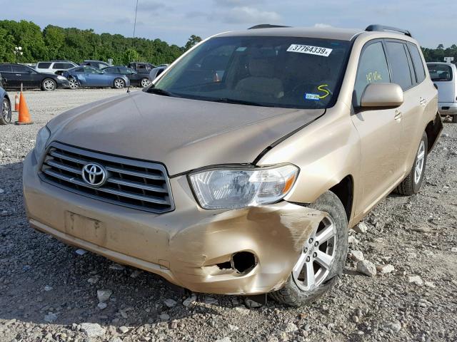 JTEDS41A092077183 - 2009 TOYOTA HIGHLANDER GOLD photo 2