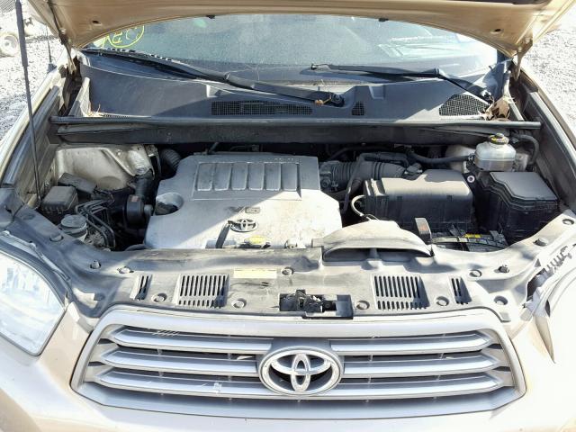 JTEDS41A092077183 - 2009 TOYOTA HIGHLANDER GOLD photo 7