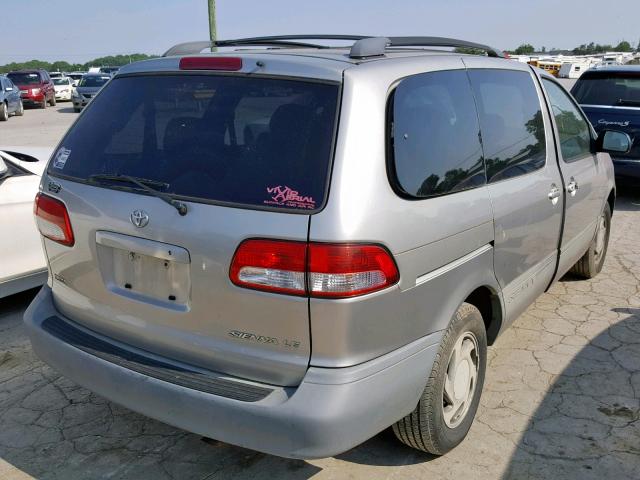 4T3ZF13C21U338174 - 2001 TOYOTA SIENNA LE SILVER photo 4