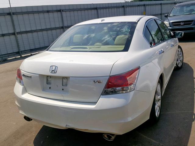 1HGCP36828A041325 - 2008 HONDA ACCORD EXL WHITE photo 4