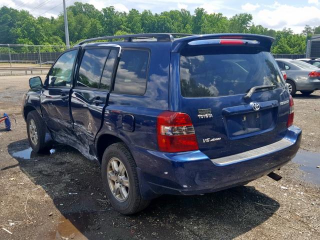 JTEEP21A870220805 - 2007 TOYOTA HIGHLANDER BLUE photo 3