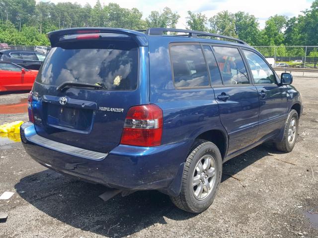 JTEEP21A870220805 - 2007 TOYOTA HIGHLANDER BLUE photo 4