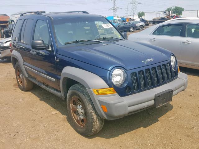 1J4GL48K55W599835 - 2005 JEEP LIBERTY SP BLUE photo 1