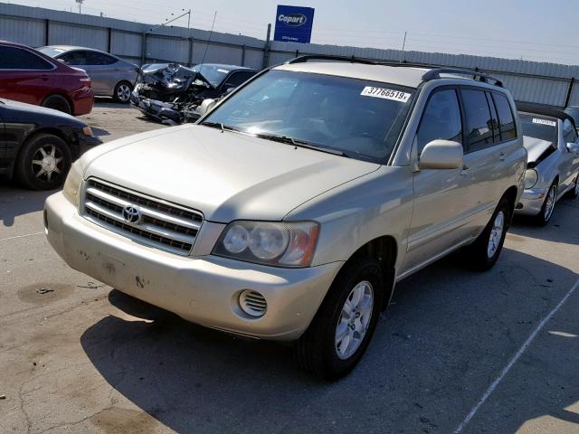 JTEHF21A330143948 - 2003 TOYOTA HIGHLANDER GRAY photo 2