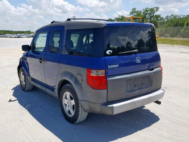 5J6YH18635L005834 - 2005 HONDA ELEMENT EX BLUE photo 3