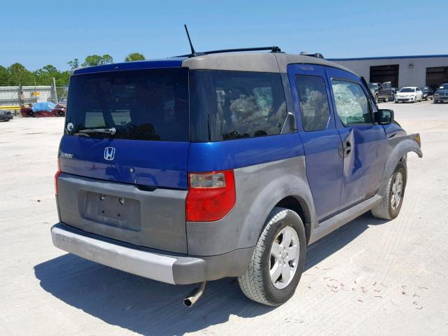 5J6YH18635L005834 - 2005 HONDA ELEMENT EX BLUE photo 4