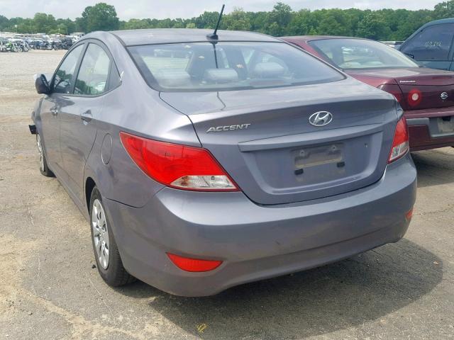 KMHCT4AE2GU083810 - 2016 HYUNDAI ACCENT SE GRAY photo 3