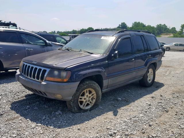 1J4GW48S62C122383 - 2002 JEEP GRAND CHER BLUE photo 2