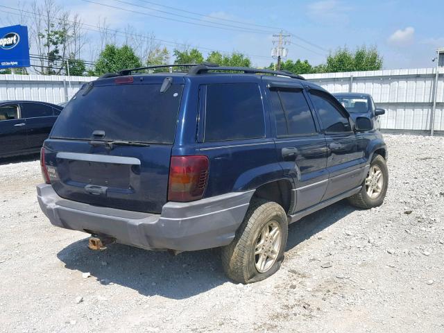 1J4GW48S62C122383 - 2002 JEEP GRAND CHER BLUE photo 4