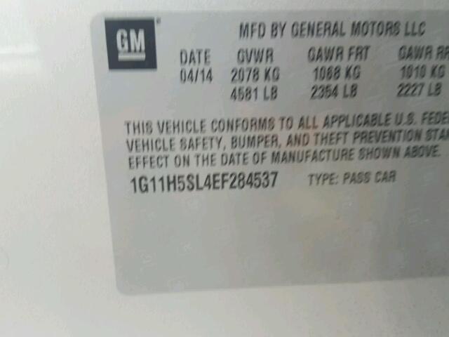 1G11H5SL4EF284537 - 2014 CHEVROLET MALIBU LTZ 银色 照片 10