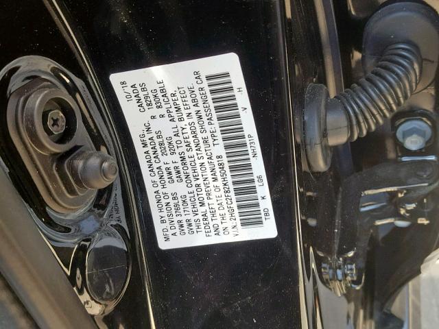 2HGFC2F82KH504818 - 2019 HONDA CIVIC SPOR BLACK photo 10