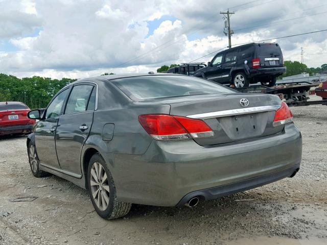 4T1BK3DB9BU424283 - 2011 TOYOTA AVALON BAS GREEN photo 3