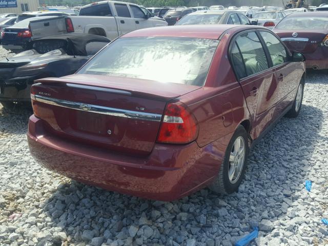 1G1ZT54895F204322 - 2005 CHEVROLET MALIBU LS RED photo 4