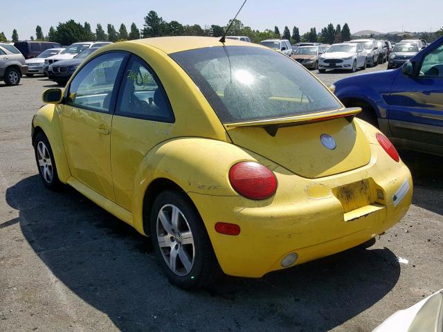 3VWCP21C02M455697 - 2002 VOLKSWAGEN NEW BEETLE Դեղին լուսանկար 2