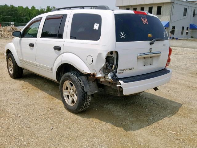 1D4HB48N15F541201 - 2005 DODGE DURANGO SL WHITE photo 3