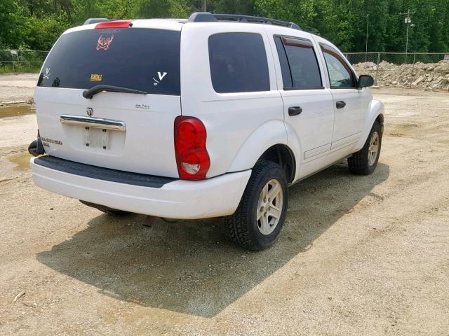 1D4HB48N15F541201 - 2005 DODGE DURANGO SL WHITE photo 4