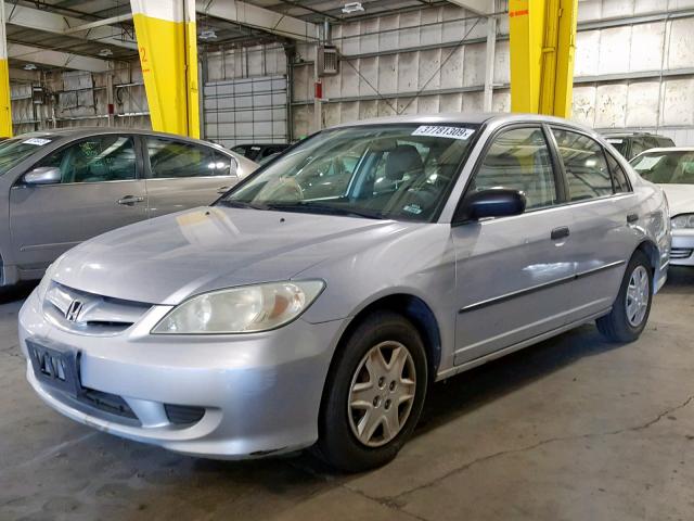 2HGES16365H567275 - 2005 HONDA CIVIC DX V SILVER photo 2