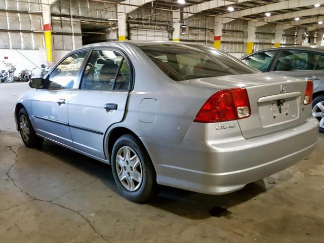 2HGES16365H567275 - 2005 HONDA CIVIC DX V SILVER photo 3