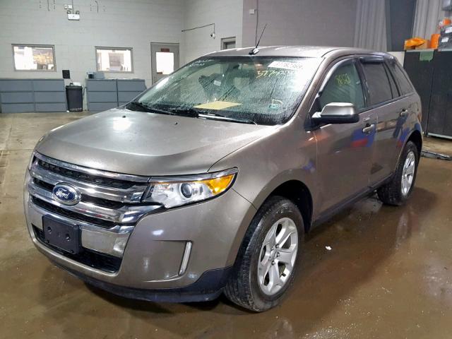 2FMDK4JCXEBB36598 - 2014 FORD EDGE SEL GRAY photo 2