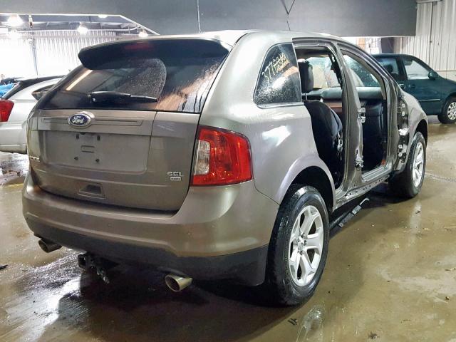 2FMDK4JCXEBB36598 - 2014 FORD EDGE SEL GRAY photo 4