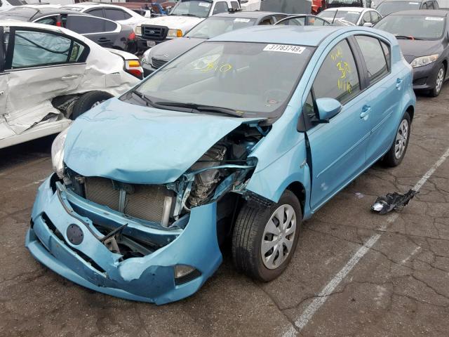 JTDKDTB3XD1055786 - 2013 TOYOTA PRIUS C BLUE photo 2