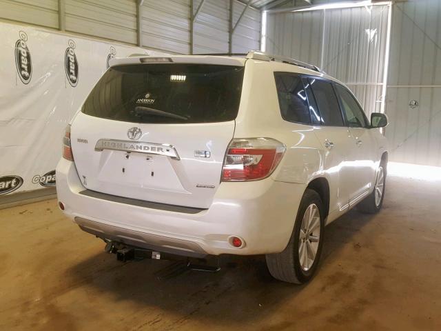 JTEEW44A882016280 - 2008 TOYOTA HIGHLANDER WHITE photo 4