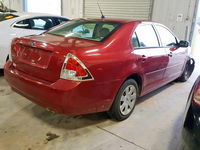 3FAHP06Z88R241035 - 2008 FORD FUSION S RED photo 4