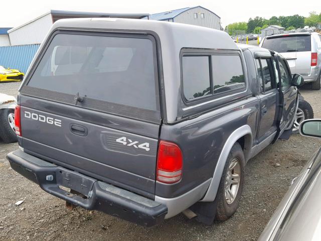 1B7HG48N32S670770 - 2002 DODGE DAKOTA QUA GRAY photo 4