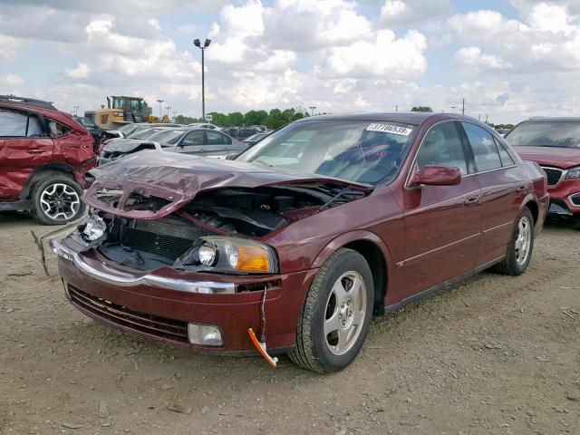 1LNHM87A7YY826776 - 2000 LINCOLN LS BURGUNDY photo 2