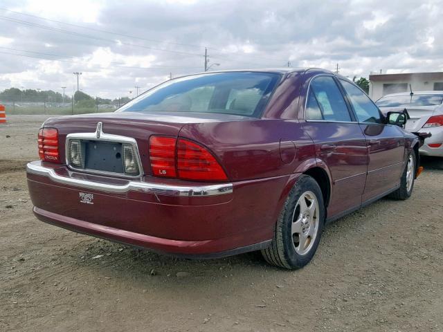 1LNHM87A7YY826776 - 2000 LINCOLN LS BURGUNDY photo 4