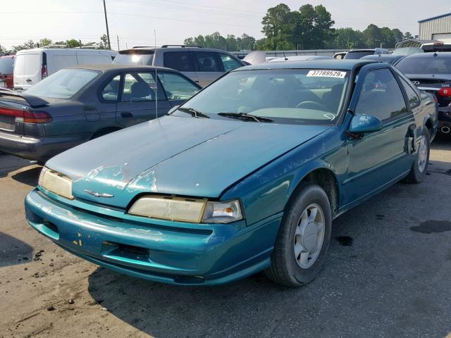 1FAPP6244PH209983 - 1993 FORD THUNDERBIR GREEN photo 2