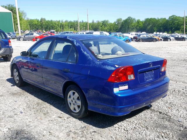 2HGES16395H588461 - 2005 HONDA CIVIC DX V BLUE photo 3