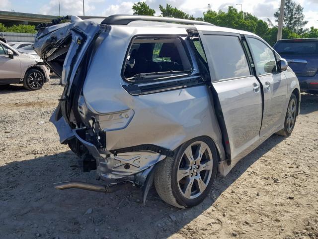 5TDXZ3DC3JS952564 - 2018 TOYOTA SIENNA SE SILVER photo 4