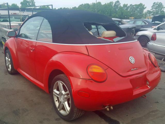 3VWCD31Y35M352286 - 2005 VOLKSWAGEN NEW BEETLE წითელი ფოტო 3