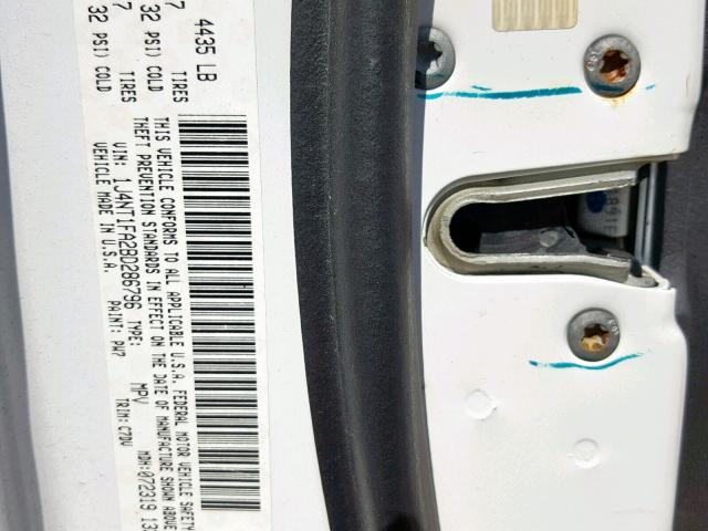 1J4NT1FA2BD286796 - 2011 JEEP COMPASS SP თეთრი ფოტო 10